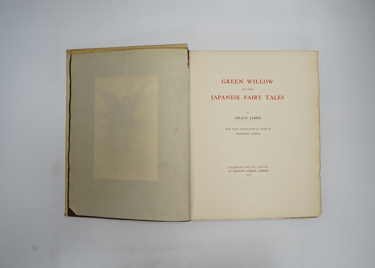 Goble, Warwick (illustrator) – 2 works – Charles Kingsley, The Water Babies, A Fairy Tale for a Land-Baby, Edition de Luxe, being one of 260 copies, 4to, 32 tipped-in colour plates, captioned tissue-guards, original vell